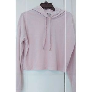 Light Pink Forever 21 Cropped Hoodie